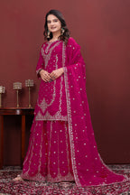 Designer Embroidered Fendy Sharara Suit with Dupatta | Traditional Occasions Outfit
