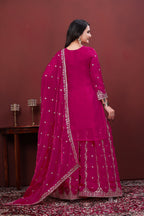 Designer Embroidered Fendy Sharara Suit with Dupatta | Traditional Occasions Outfit