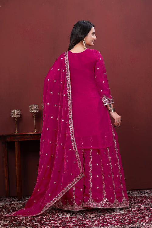 Designer Embroidered Fendy Sharara Suit with Dupatta | Traditional Occasions Outfit