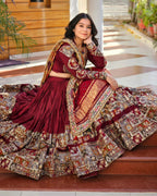 Premium Heavy Flair Muslin Cotton Lehenga Choli with Mirror Work