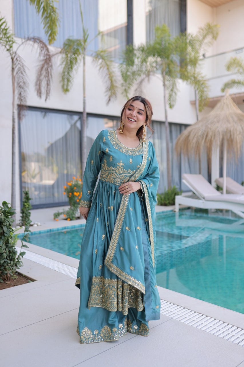 Premium Super Silk Sharara Set with Dupatta for Women – Designer Festive Outfit
