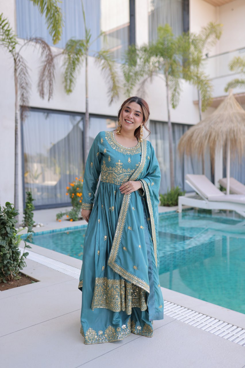 Premium Super Silk Sharara Set with Dupatta for Women – Designer Festive Outfit