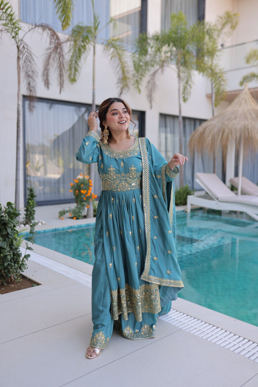 Premium Super Silk Sharara Set with Dupatta for Women – Designer Festive Outfit