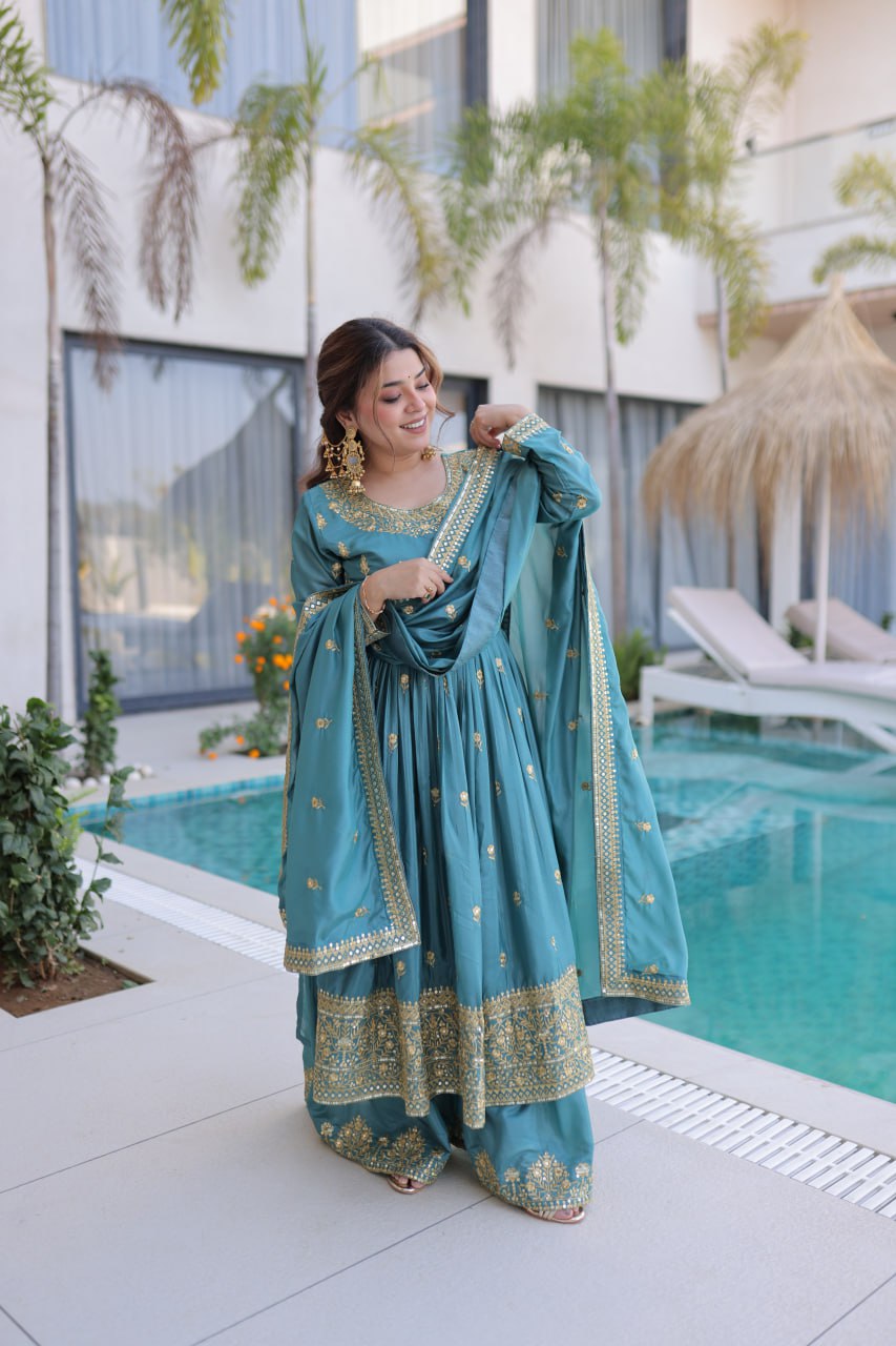 Premium Super Silk Sharara Set with Dupatta for Women – Designer Festive Outfit