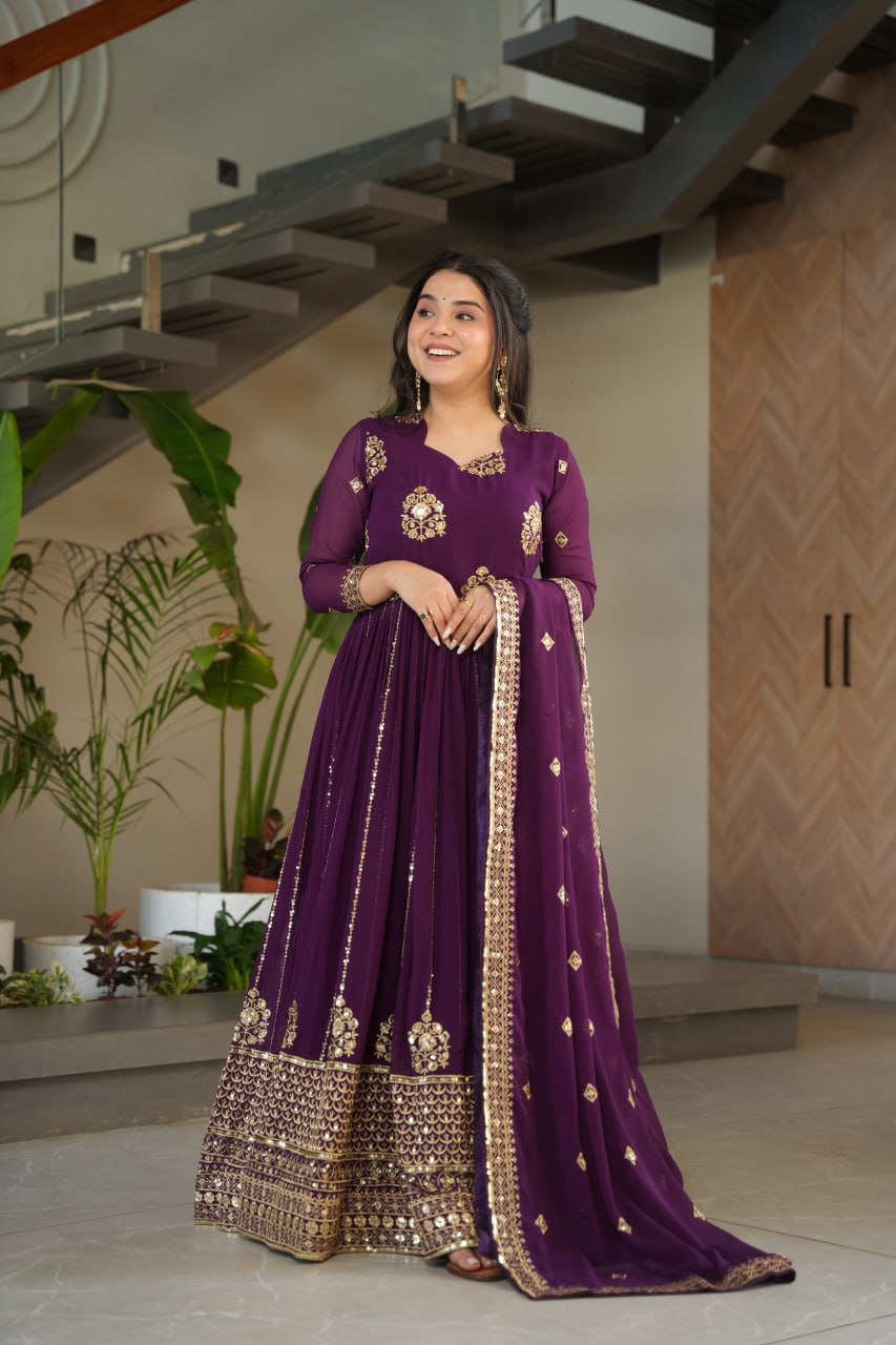Premium Designer Gown with Dupatta for Women – Party Wear Anarkali Dress