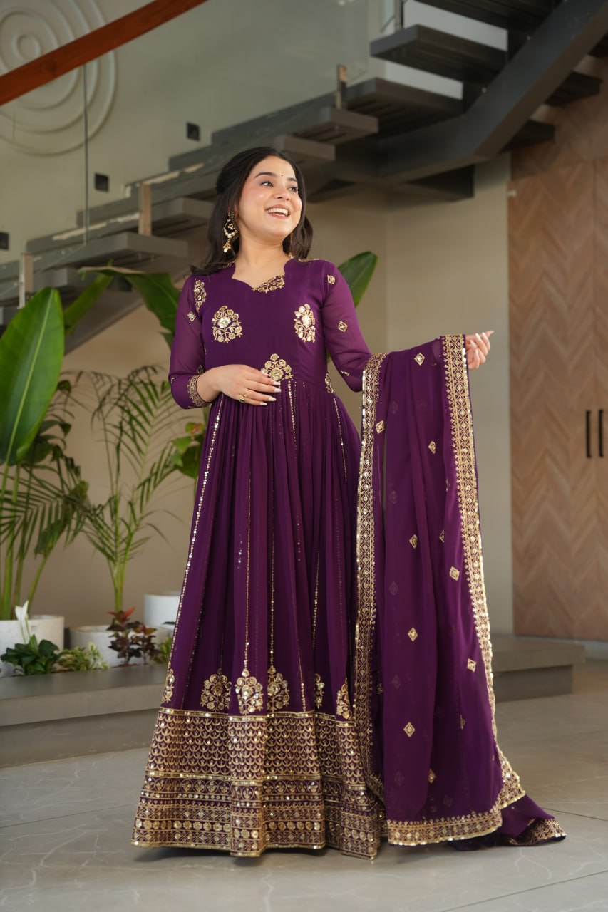 Premium Designer Gown with Dupatta for Women – Party Wear Anarkali Dress