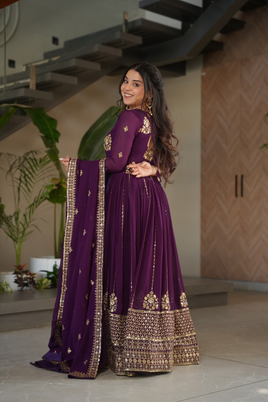 Premium Designer Gown with Dupatta for Women – Party Wear Anarkali Dress