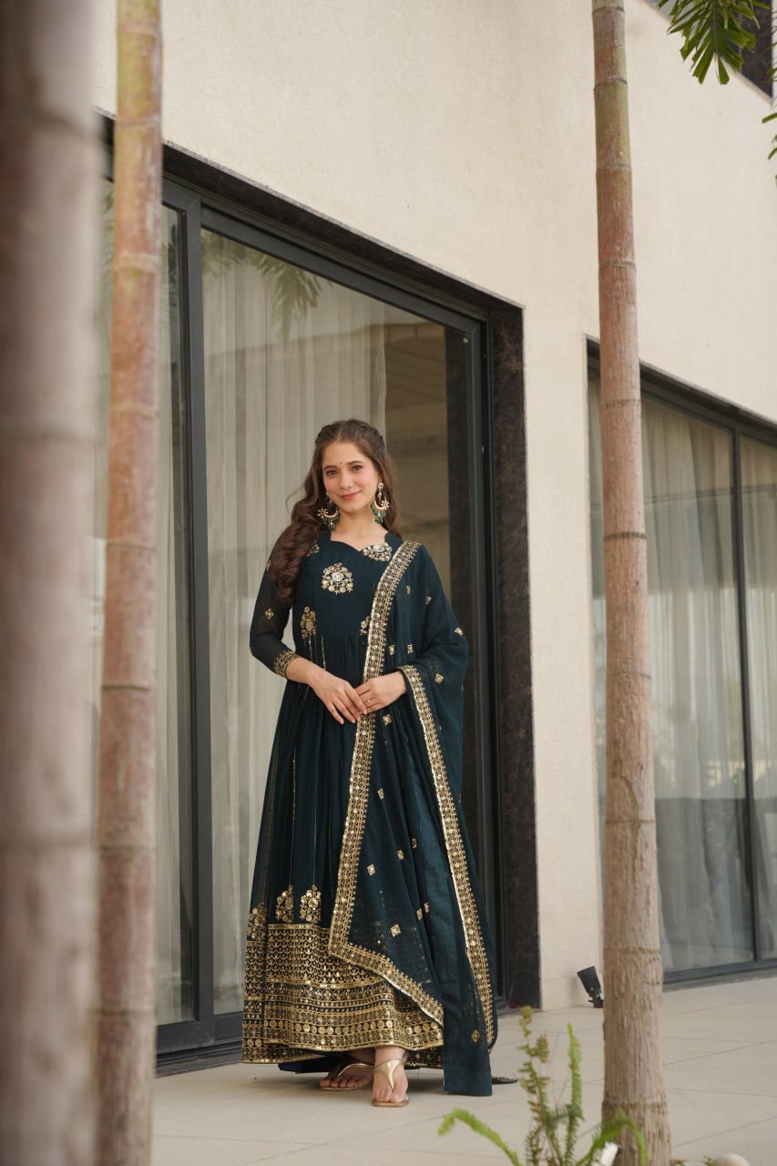Premium Designer Gown with Dupatta for Women – Party Wear Anarkali Dress