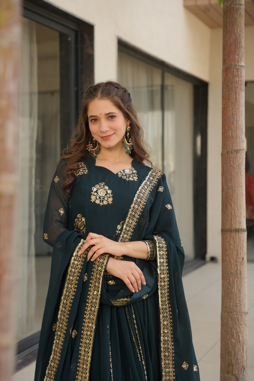 Premium Designer Gown with Dupatta for Women – Party Wear Anarkali Dress
