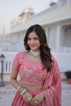 Premium Fendi Silk Lehenga Choli with Dupatta for Women – Wedding Wear Set