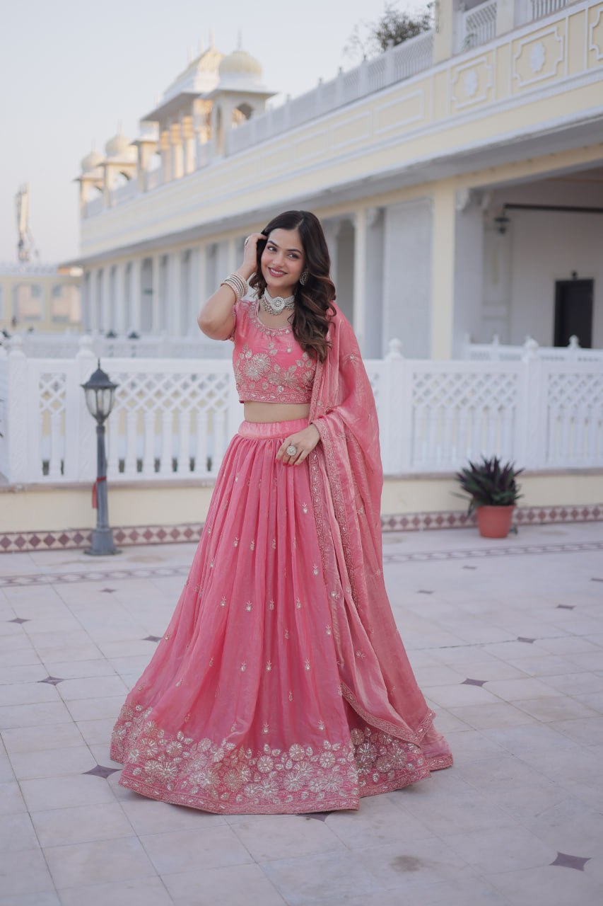 Premium Fendi Silk Lehenga Choli with Dupatta for Women – Wedding Wear Set