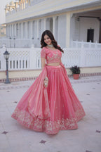 Premium Fendi Silk Lehenga Choli with Dupatta for Women – Wedding Wear Set
