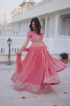 Premium Fendi Silk Lehenga Choli with Dupatta for Women – Wedding Wear Set