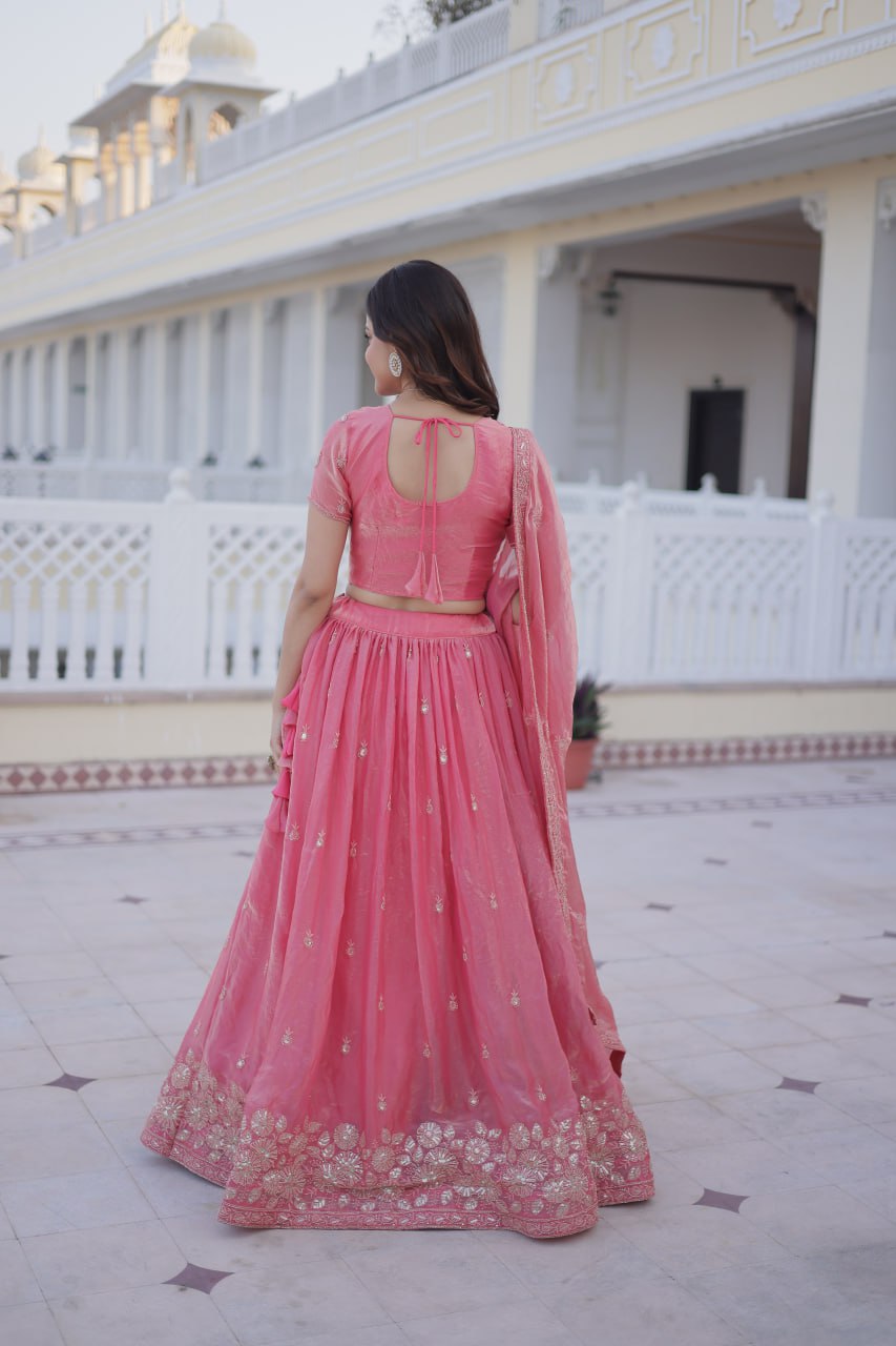 Premium Fendi Silk Lehenga Choli with Dupatta for Women – Wedding Wear Set