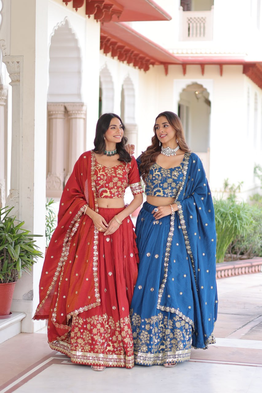 Premium Vichitra Silk Lehenga Choli with Dupatta for Women – Wedding & Festive Wear Set