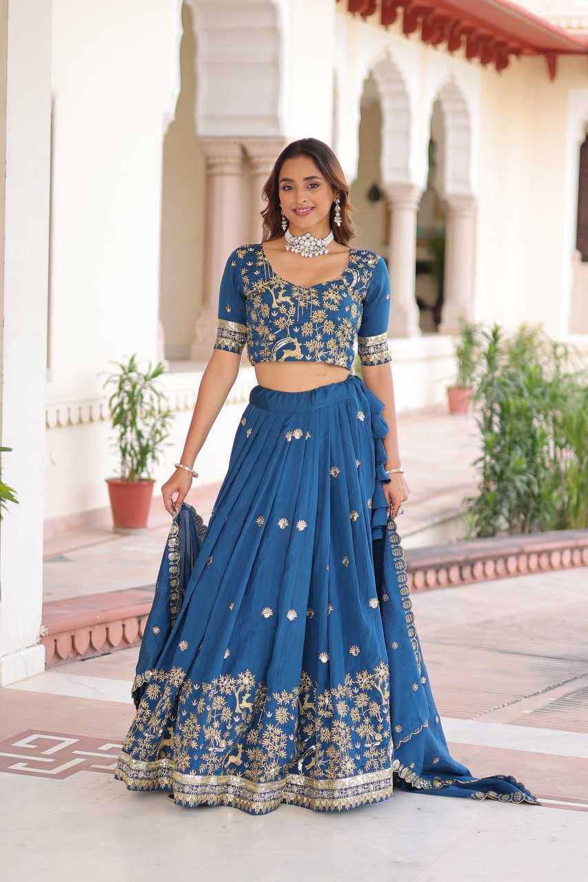 Premium Vichitra Silk Lehenga Choli with Dupatta for Women – Wedding & Festive Wear Set