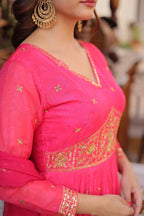 Premium Russian Silk Gown with Dupatta for Women – Party Wear Dress