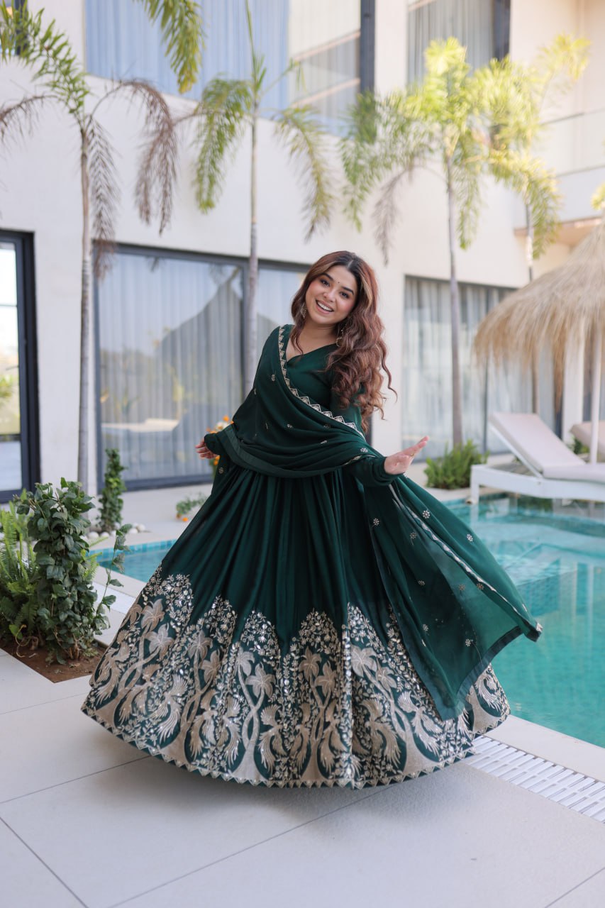 Readymade Designer Gown with Dupatta for Women - Party Wear Dress