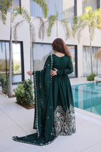Readymade Designer Gown with Dupatta for Women - Party Wear Dress