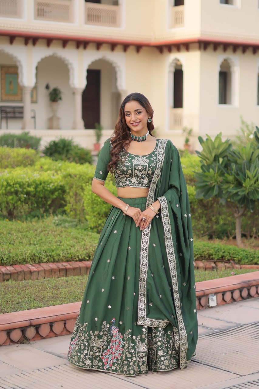 Premium Vichitra Silk Lehenga Choli Set for Women – Party Wear Outfit