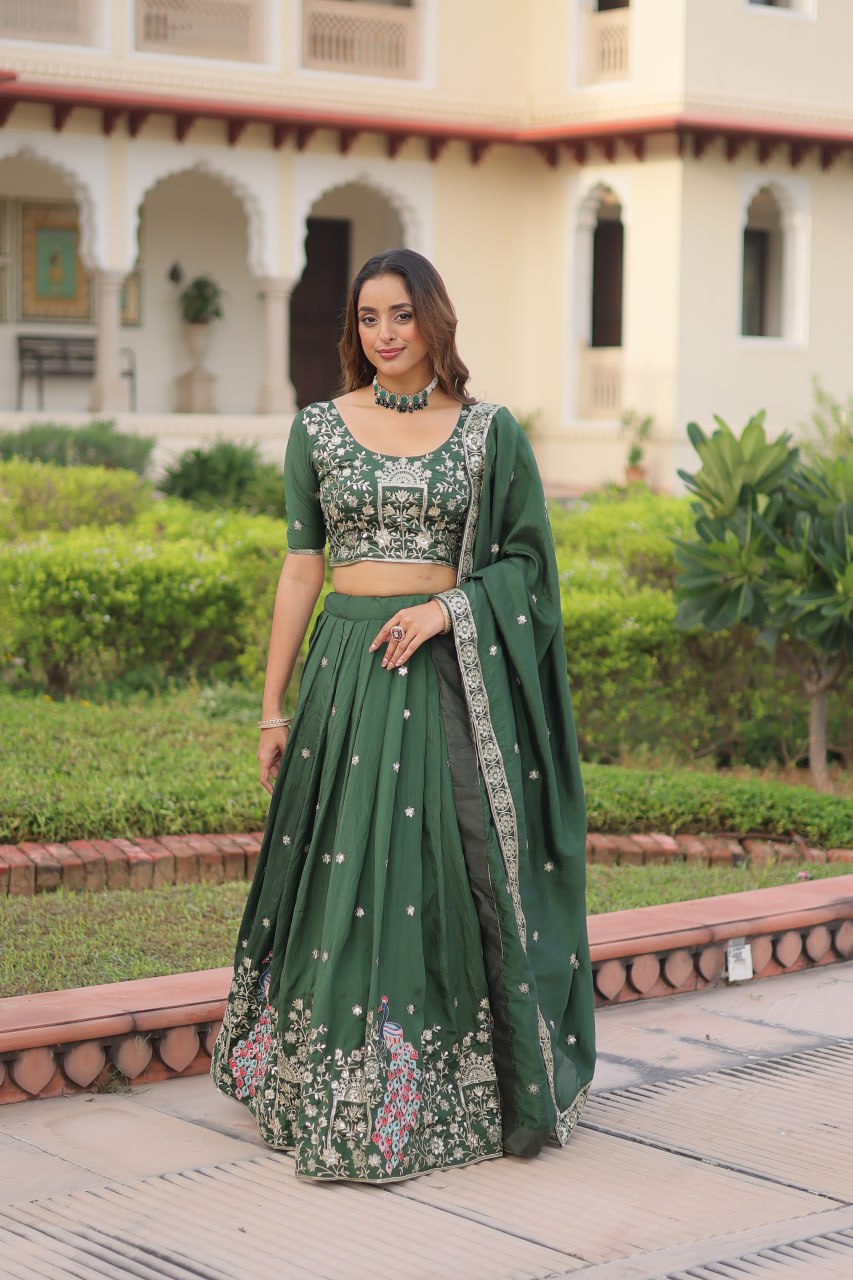 Premium Vichitra Silk Lehenga Choli Set for Women – Party Wear Outfit