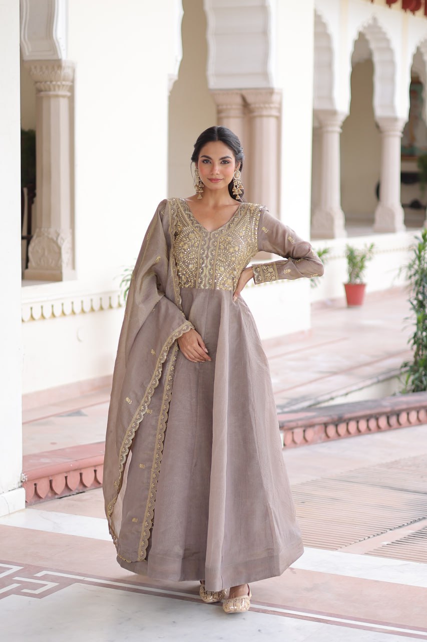 Designer Gown with Dupatta for Women | Party Wear Dress