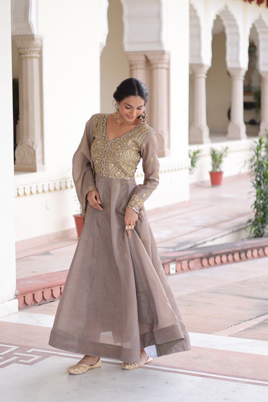 Designer Gown with Dupatta for Women | Party Wear Dress