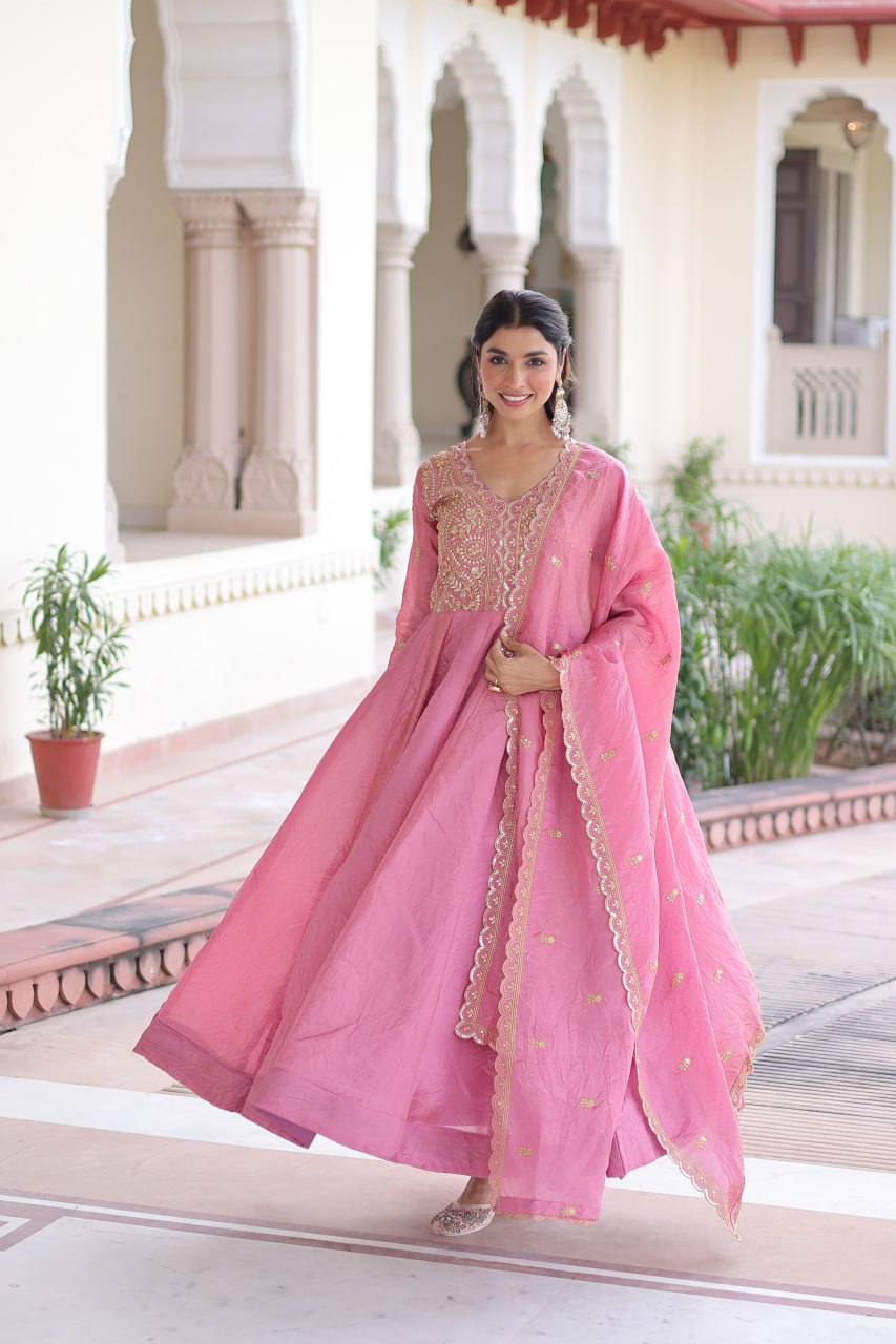 Designer Gown with Dupatta for Women | Party Wear Dress