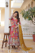 Premium Alia Cut Anarkali Gown with Dupatta for Women – Embroidered Party Wear Dress