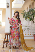 Premium Alia Cut Anarkali Gown with Dupatta for Women – Embroidered Party Wear Dress