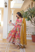 Premium Alia Cut Anarkali Gown with Dupatta for Women – Embroidered Party Wear Dress