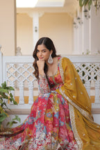 Premium Alia Cut Anarkali Gown with Dupatta for Women – Embroidered Party Wear Dress