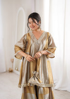 Sharara Set with Batwa for Women – Designer Mirror Work Festive Outfit