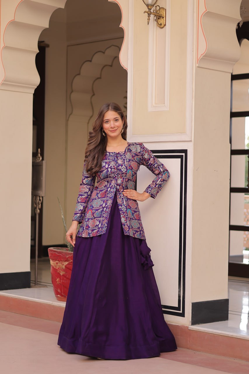 Premium Designer Lehenga Choli Set for Women – Pure Vichitra Fabric Party Wear Ethnic Outfit