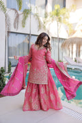 Designer Fendi Crush Top Sharara Dupatta Set for Women – Embroidered Ethnic Party Wear