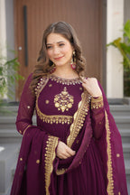 Women’s Embroidered Anarkali Gown with Dupatta | Party Wear Ethnic Dress for Women