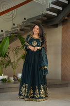 Women’s Embroidered Anarkali Gown with Dupatta | Party Wear Ethnic Dress for Women