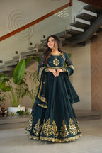 Women’s Embroidered Anarkali Gown with Dupatta | Party Wear Ethnic Dress for Women