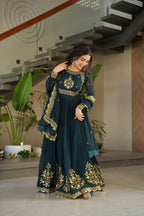 Women’s Embroidered Anarkali Gown with Dupatta | Party Wear Ethnic Dress for Women