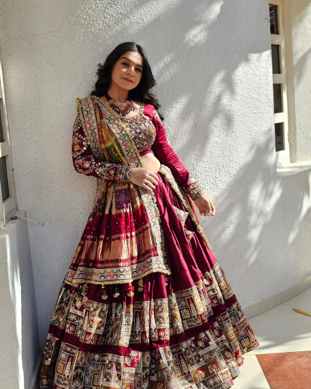 Premium Heavy Flair Muslin Cotton Lehenga Choli with Mirror Work