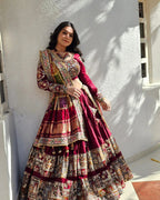 Premium Heavy Flair Muslin Cotton Lehenga Choli with Mirror Work