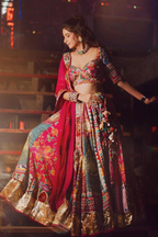 Navratri Muslin Cotton Lehenga Choli with Real Mirror Work And Dupatta