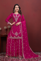 Designer Embroidered Fendy Sharara Suit with Dupatta | Traditional Occasions Outfit