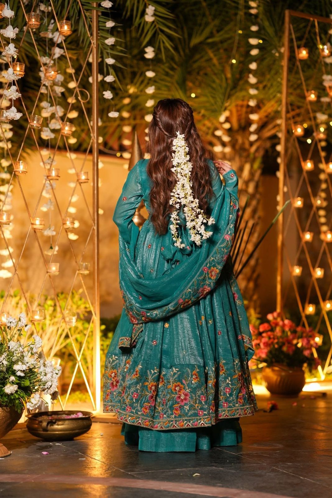Premium Embroidered Anarkali Suit Set with Plazo And Dupatta