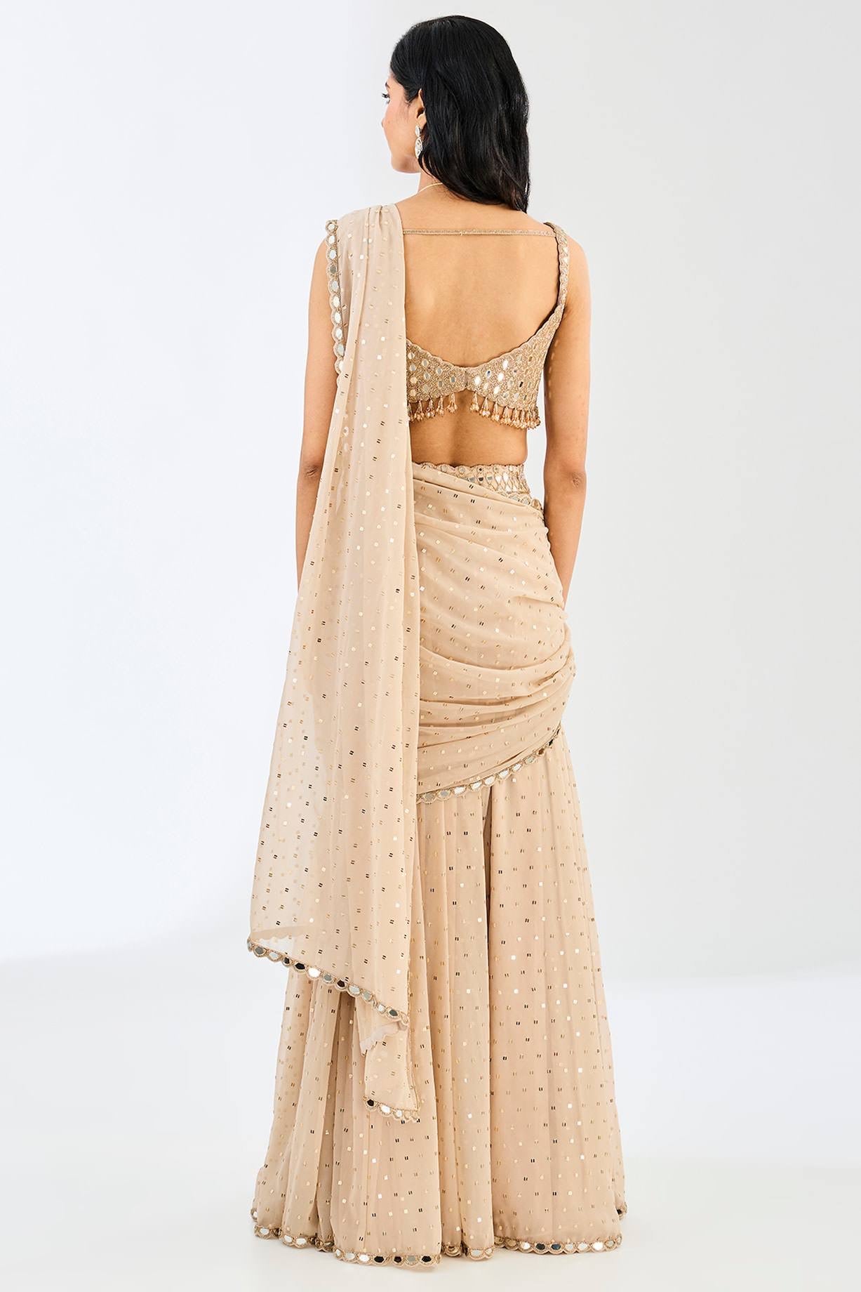 Ready to Wear Mirror Work Party Wear Saree
