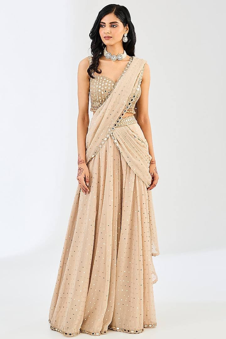 Ready to Wear Mirror Work Party Wear Saree
