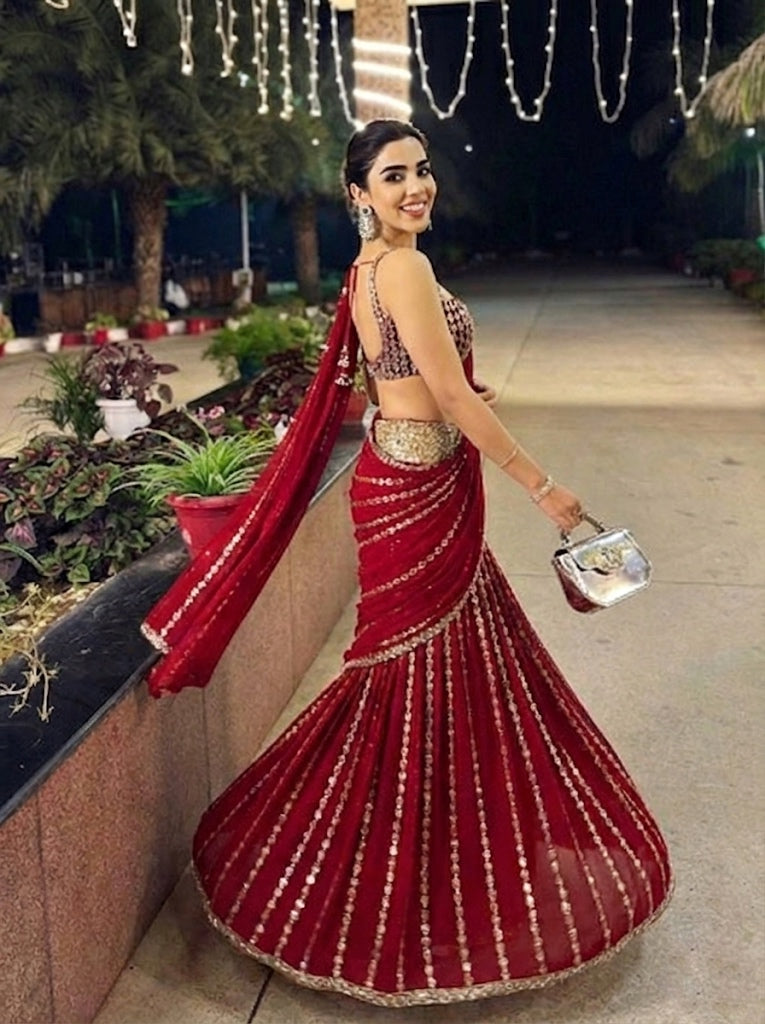 Ready to Wear Real Mirror Work Saree