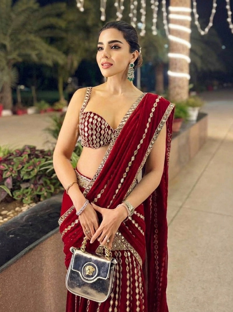 Ready to Wear Real Mirror Work Saree