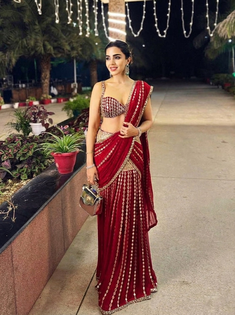Ready to Wear Real Mirror Work Saree