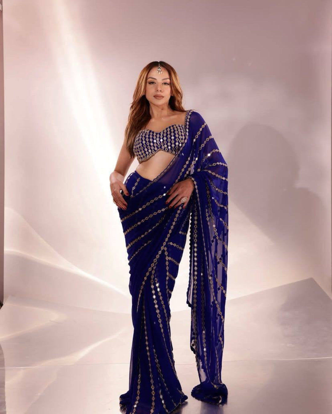 Ready to Wear Mirror Work Saree